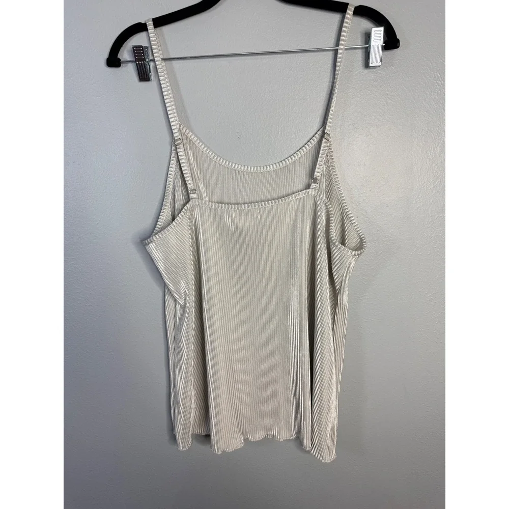 Jason Wu Womens XL Silver Pleated Pajama‎ Set Camisole and Shorts Loungewear